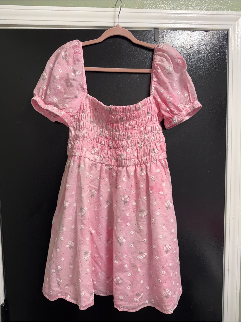 Altar'd State Pink Floral Smocked Mini Dress Size XL